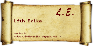 Lóth Erika névjegykártya